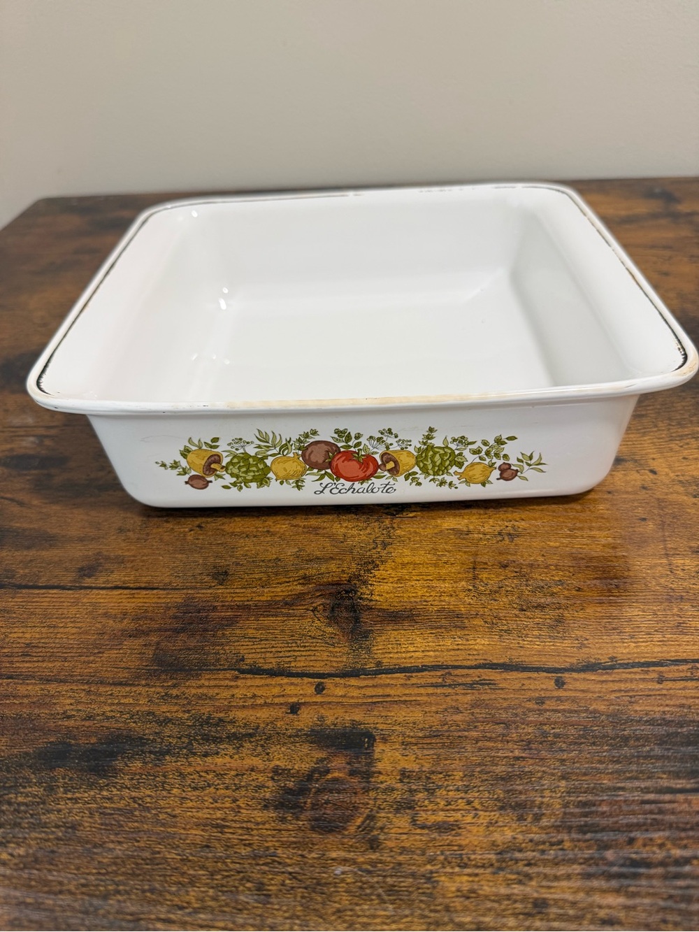 Corningware White Square Baking Dish with Fruit Border